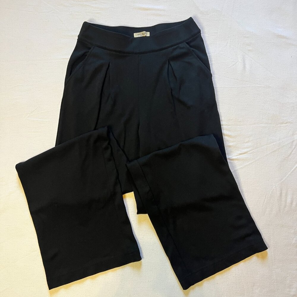 Max‎ Studio London Black Dress Pants Pull On High Rise Pleated Pants Size XSmall - Picture 2 of 7